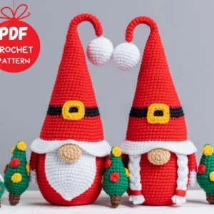 Christmas Crochet Pattern Bundle – Santa Gnome, Reindeer Gnome & Christmas Tree Gnome (PDF Digital Download)
