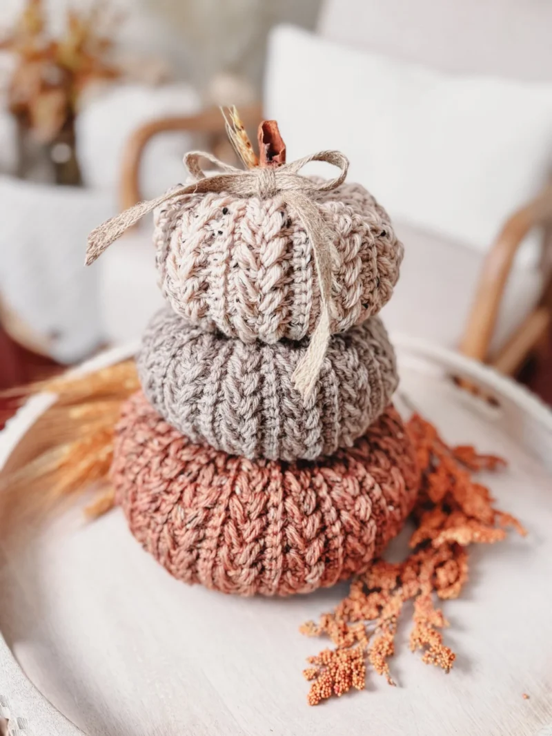 Pumpkin Spice Crochet Trio Pattern | Easy Fall Decor Pumpkins PDF
