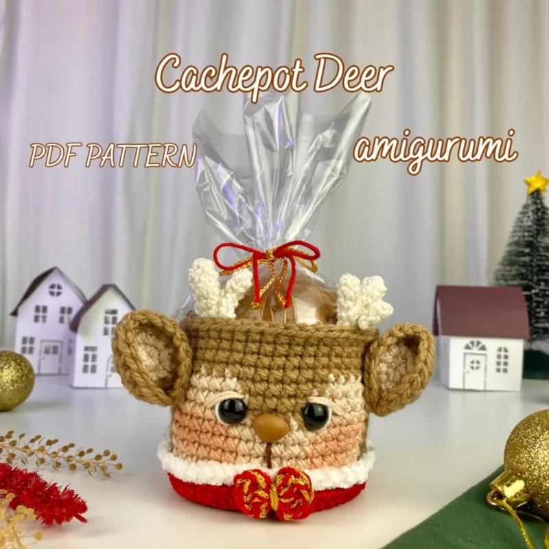 Crochet Christmas Cachepot Pattern Bundle | Santa, Snowman & Deer PDF - Image 8