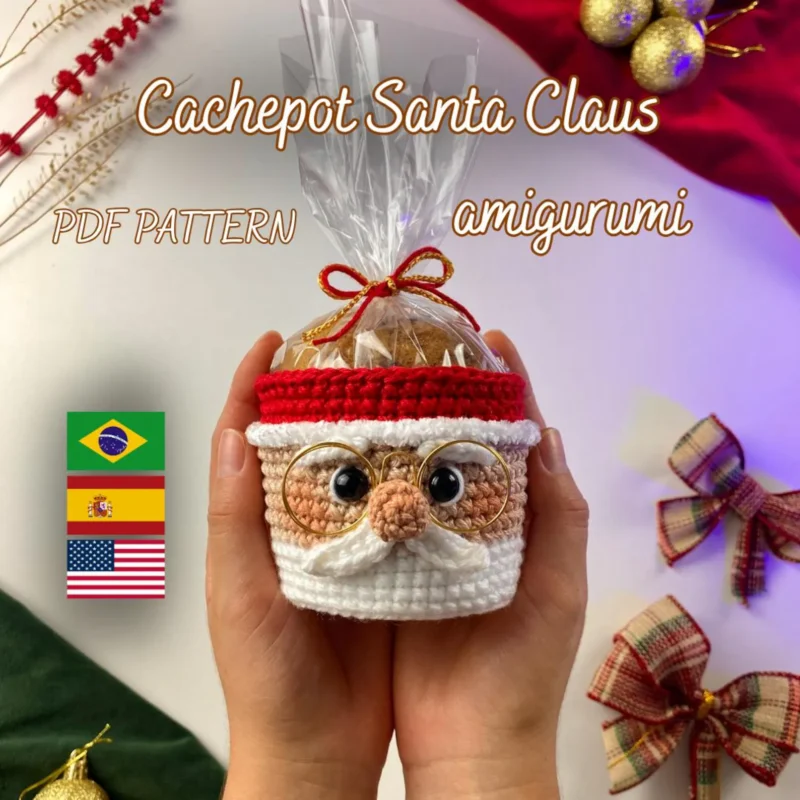 Crochet Christmas Cachepot Pattern Bundle | Santa, Snowman & Deer PDF - Image 6