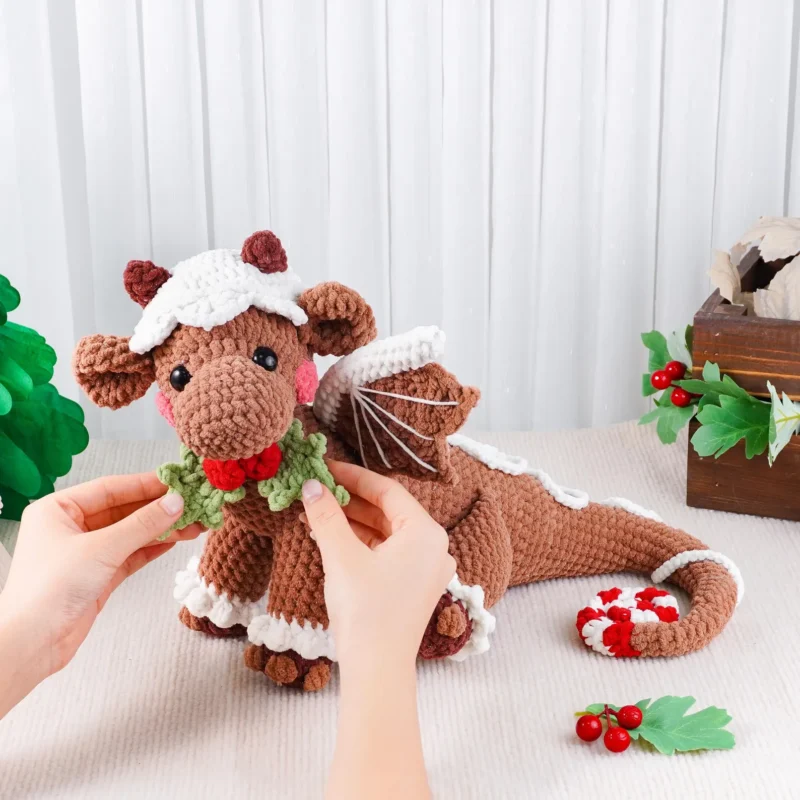 Gingerbread Dragon Crochet Pattern – Christmas Amigurumi Plushie (PDF Tutorial) - Image 2