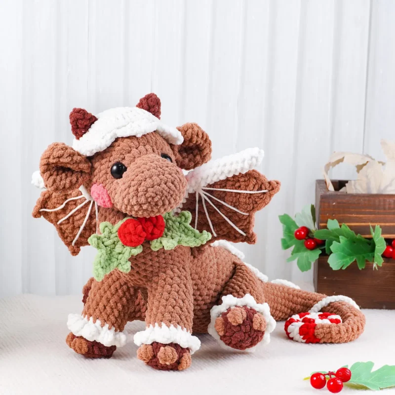 Gingerbread Dragon Crochet Pattern – Christmas Amigurumi Plushie (PDF Tutorial) - Image 9
