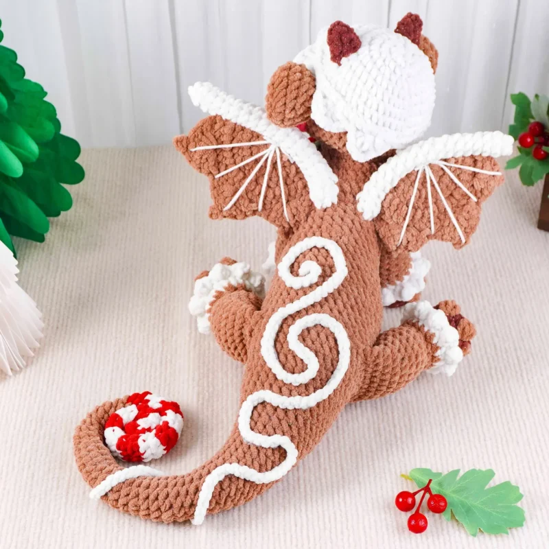 Gingerbread Dragon Crochet Pattern – Christmas Amigurumi Plushie (PDF Tutorial) - Image 3