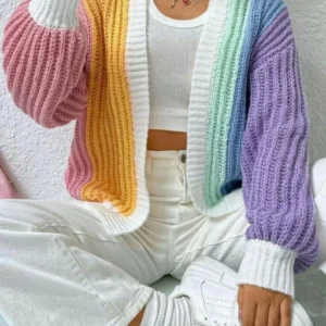 Crochet Pattern Colorful Cardigan PDF Digital Download