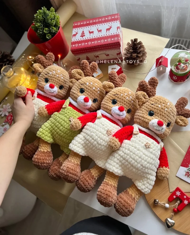 Christmas reindeer, Crochet Pattern, Deer Amigurumi, Christmas Crochet Pattern, Deer Crochet, Christmas reindeer Crocget Pattern In English