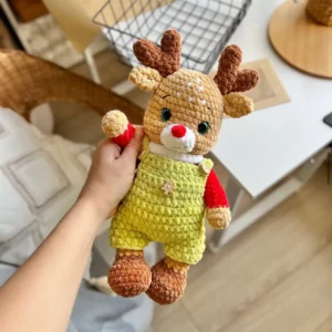 Christmas reindeer, Crochet Pattern, Deer Amigurumi, Christmas Crochet Pattern, Deer Crochet, Christmas reindeer Crocget Pattern In English