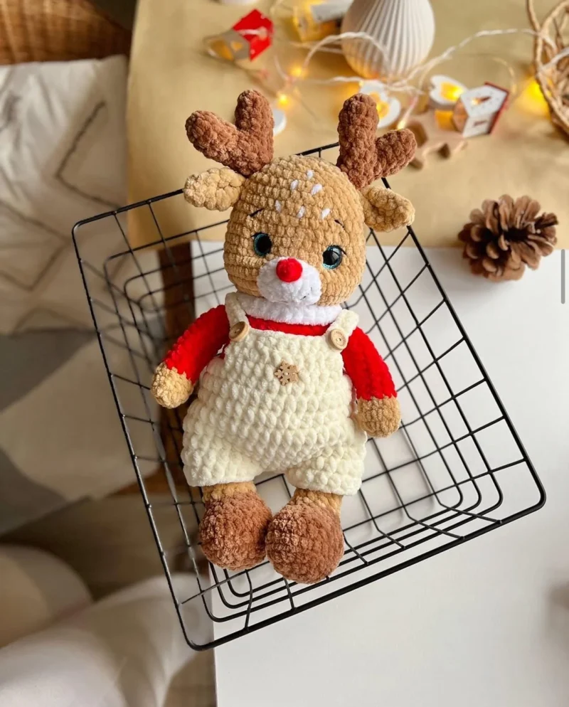 Christmas reindeer, Crochet Pattern, Deer Amigurumi, Christmas Crochet Pattern, Deer Crochet, Christmas reindeer Crocget Pattern In English