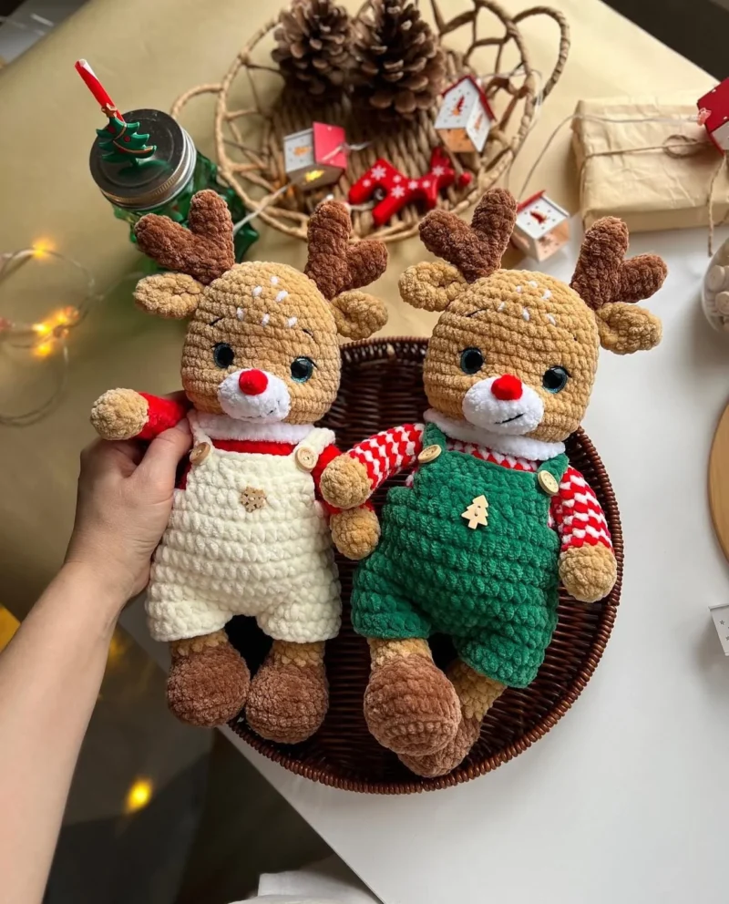 Christmas reindeer, Crochet Pattern, Deer Amigurumi, Christmas Crochet Pattern, Deer Crochet, Christmas reindeer Crocget Pattern In English