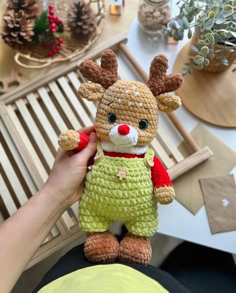 Christmas reindeer, Crochet Pattern, Deer Amigurumi, Christmas Crochet Pattern, Deer Crochet, Christmas reindeer Crocget Pattern In English