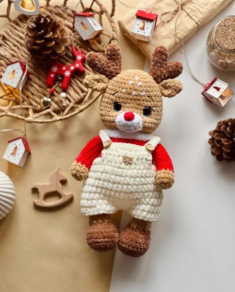 Christmas reindeer, Crochet Pattern, Deer Amigurumi, Christmas Crochet Pattern, Deer Crochet, Christmas reindeer Crocget Pattern In English
