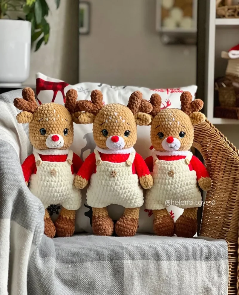 Christmas reindeer, Crochet Pattern, Deer Amigurumi, Christmas Crochet Pattern, Deer Crochet, Christmas reindeer Crocget Pattern In English