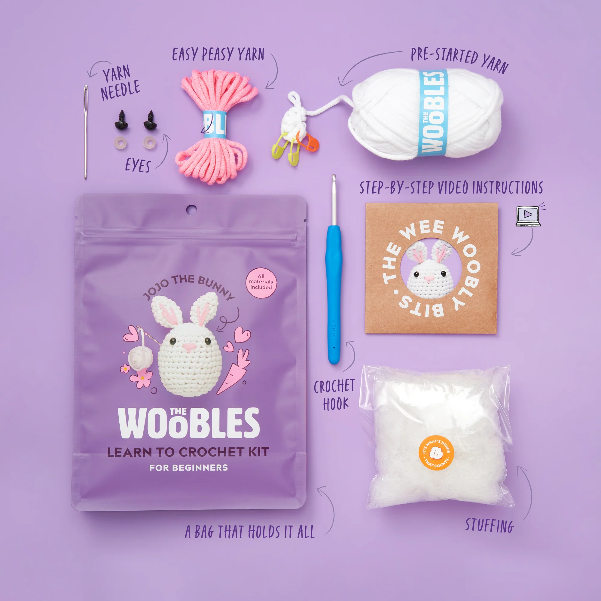 Jojo the Bunny Crochet Kit - Image 4