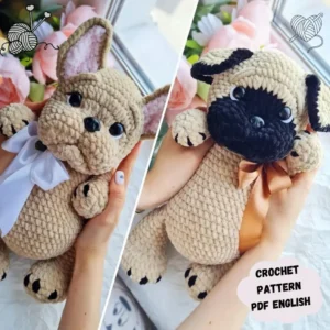 2 in 1 Dog Crochet Pattern – Bulldog & Pug Plush Amigurumi (PDF English)