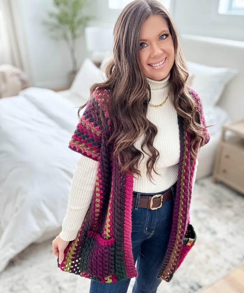 Granny Pop Ruana Crochet Pattern PDF - Image 2