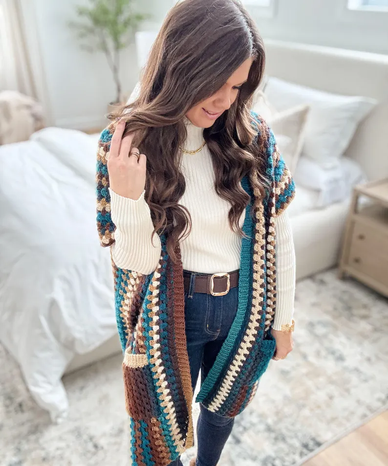 Granny Pop Ruana Crochet Pattern PDF - Image 3