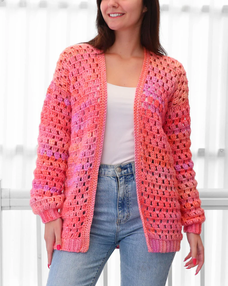 ELOISE Crochet Cardigan Pattern Sweater PDF (XSβ3XL) - Image 2
