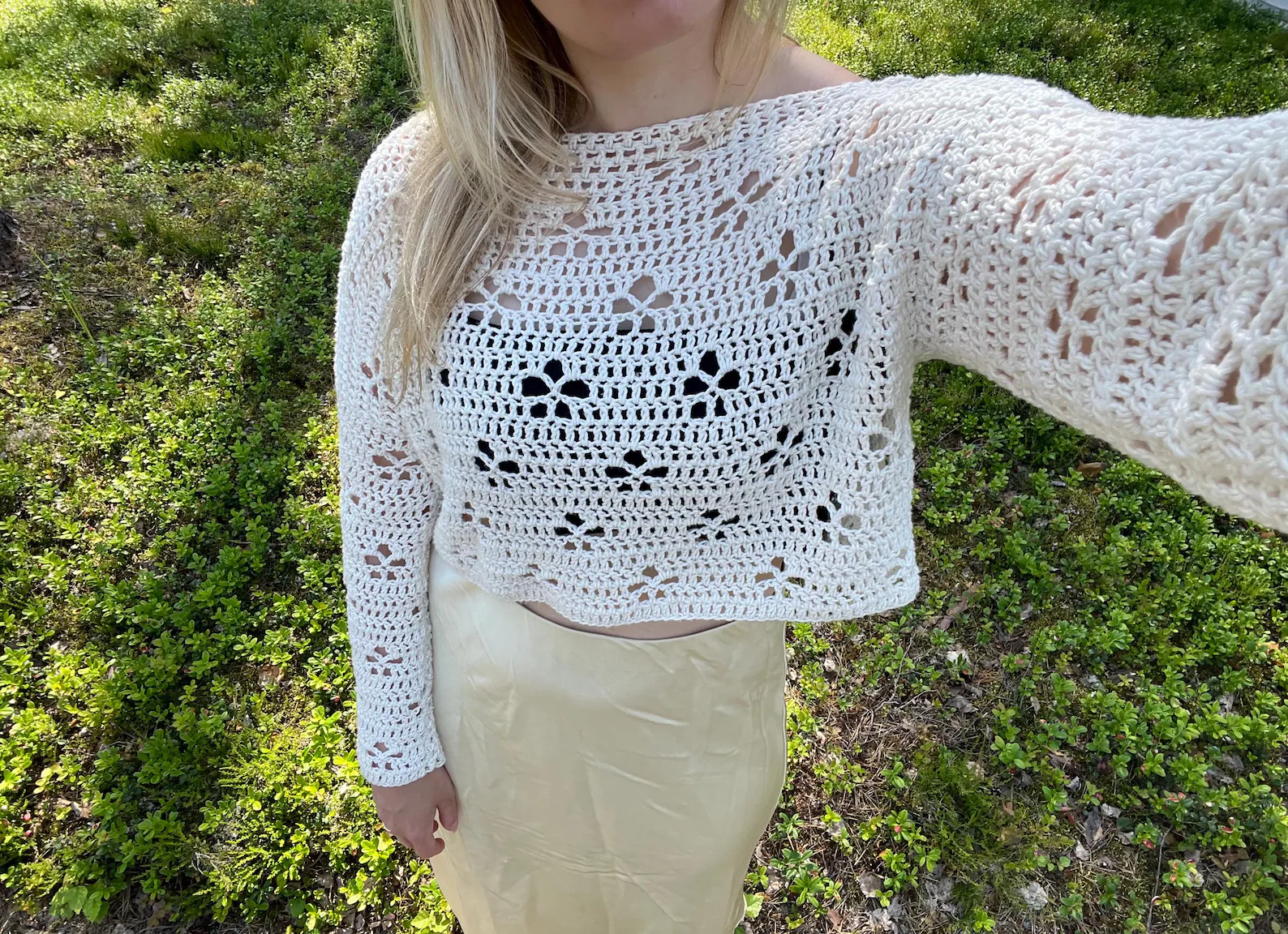 Cherry Blossom Sweater Crochet Pattern PDF - Image 11