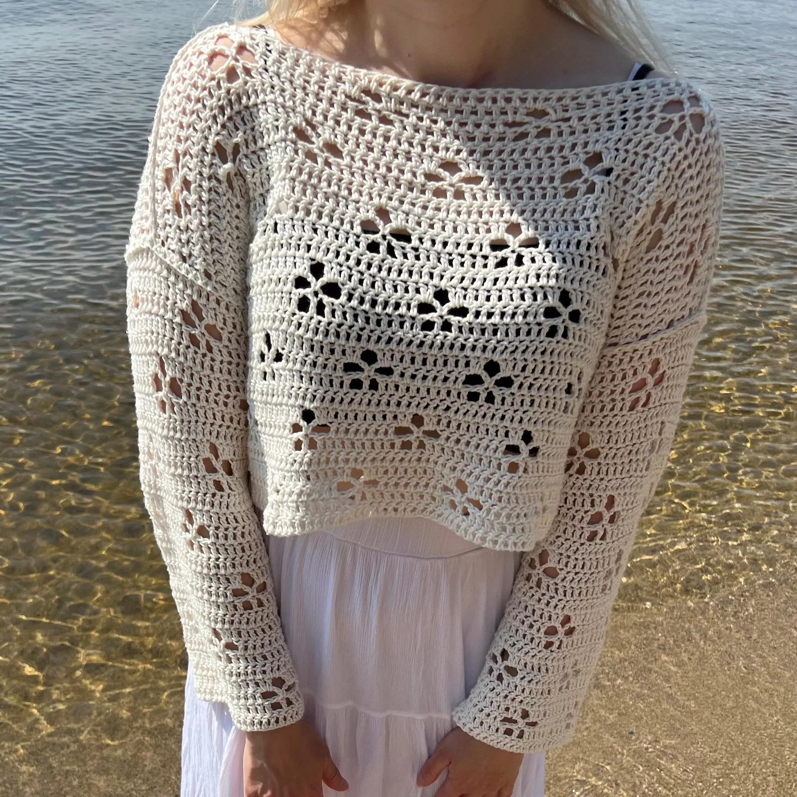 Cherry Blossom Sweater Crochet Pattern PDF - Image 3