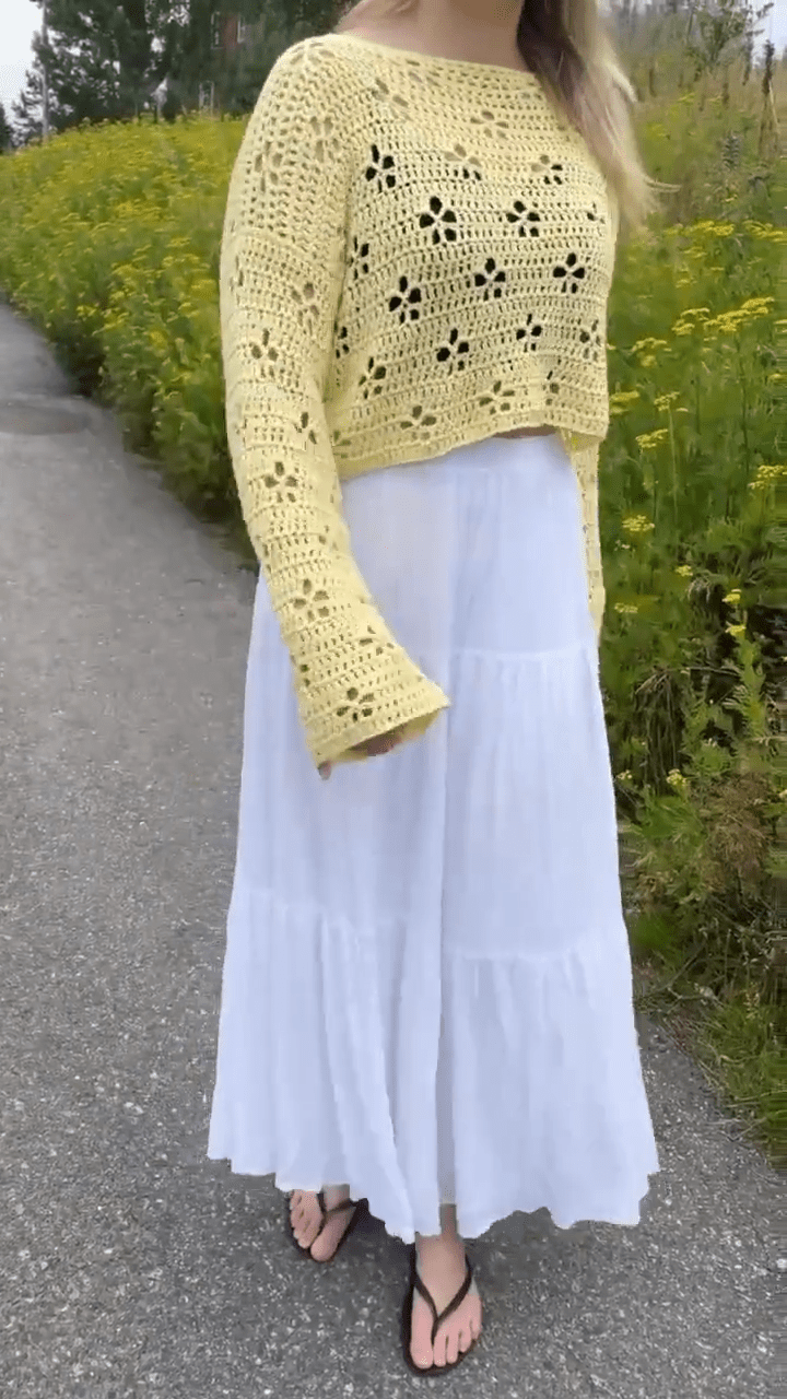 Cherry Blossom Sweater Crochet Pattern PDF - Image 2